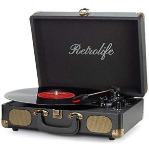 RetroLife Vintage Suitcase Record Player R609